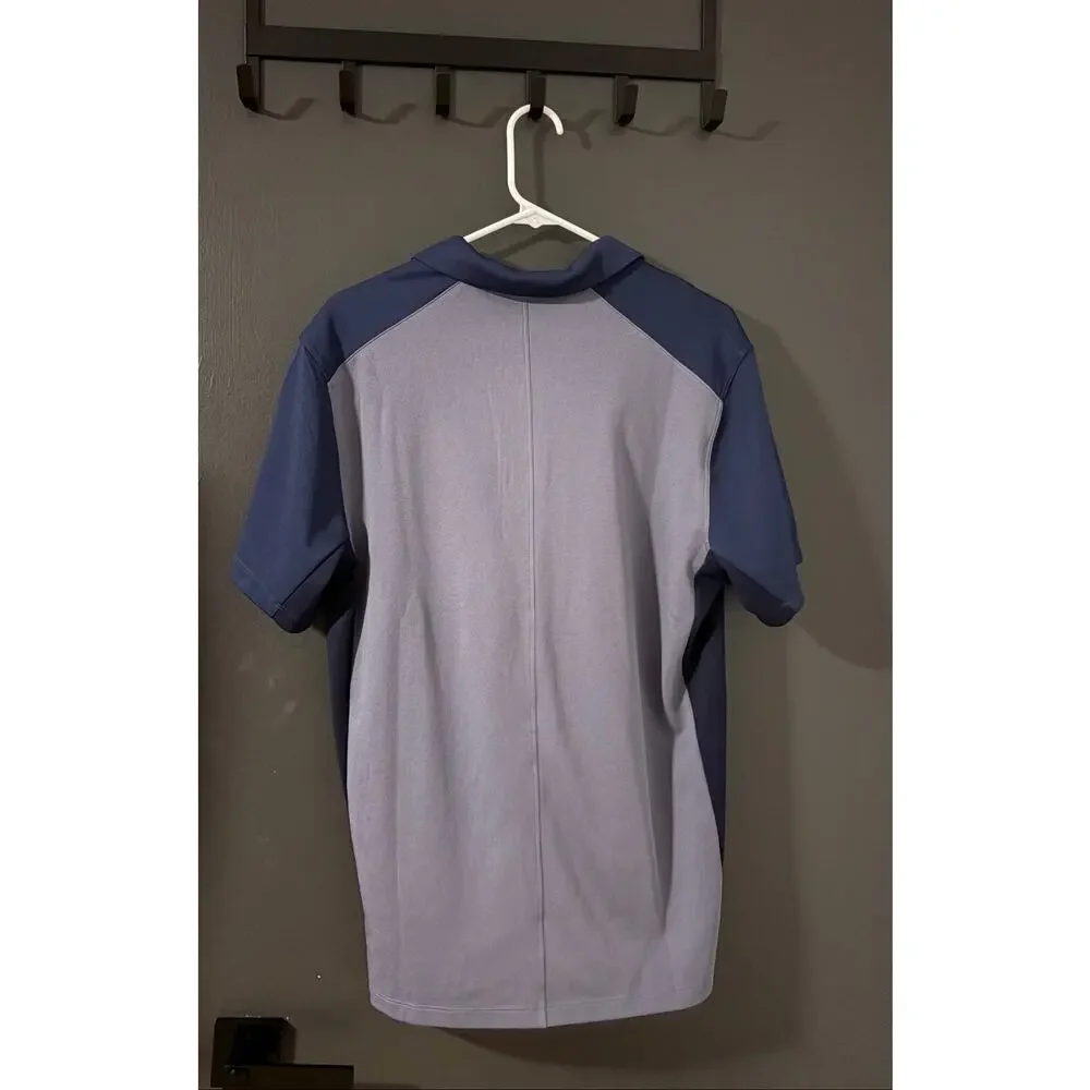 Nike Gray and Navy Dri-Fit Polo